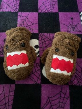 cute domo plush mittens